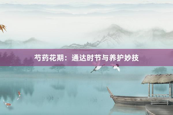 芍药花期：通达时节与养护妙技
