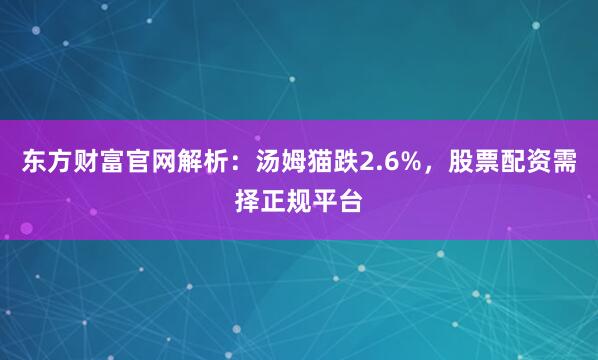 东方财富官网解析：汤姆猫跌2.6%，股票配资需择正规平台