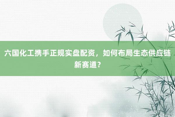 六国化工携手正规实盘配资，如何布局生态供应链新赛道？