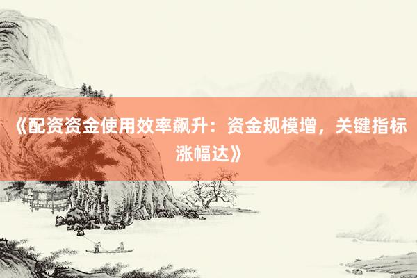 《配资资金使用效率飙升：资金规模增，关键指标涨幅达》